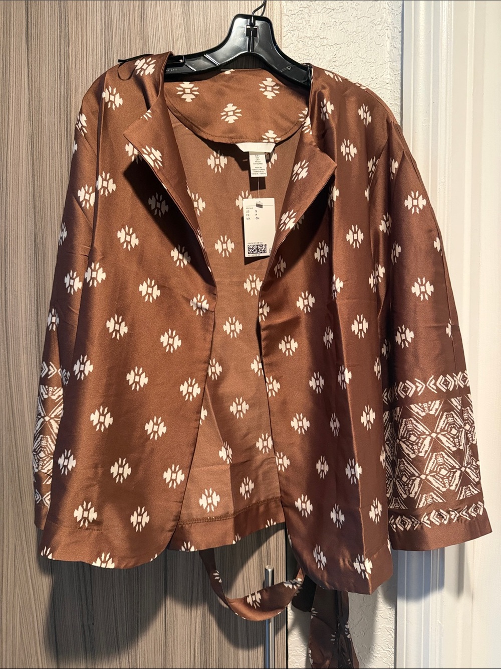 H&M Brown Printed Tunic Top
